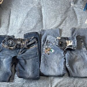 Embroidered Girls Blue Denim Jeans SIZE 12